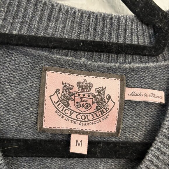 Juicy Couture Cashmere Blend Zipped Ruffled 3/4 Sleeve Cardigan Women Medium - Picture 4 of 14